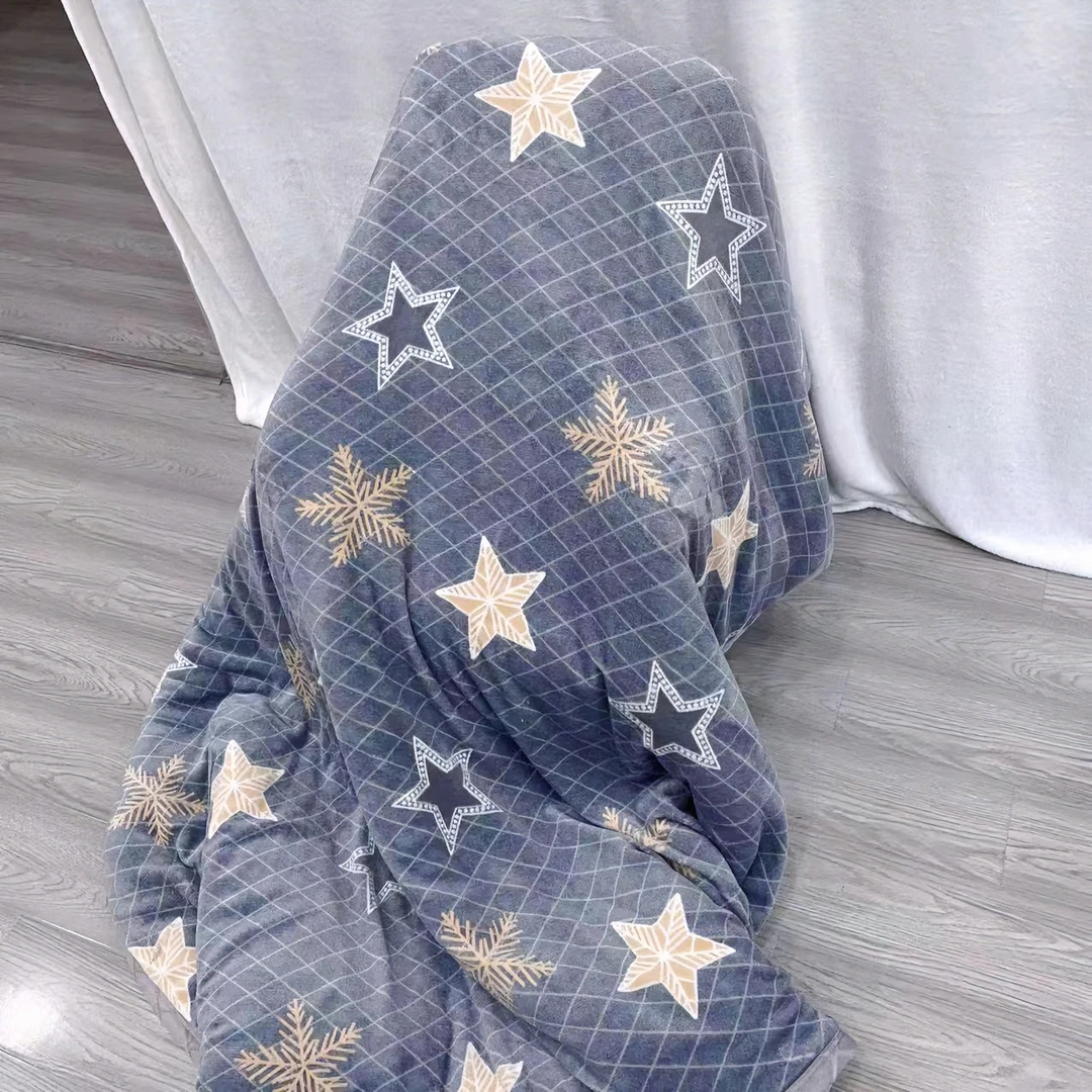 双人被子牛奶绒春季双面绒空调被双层舒适柔软春秋被2.0*2.3