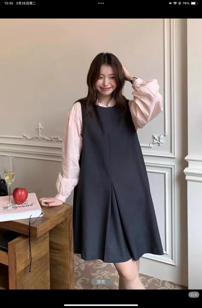 【小扁家】韩版百搭款西服料背心裙