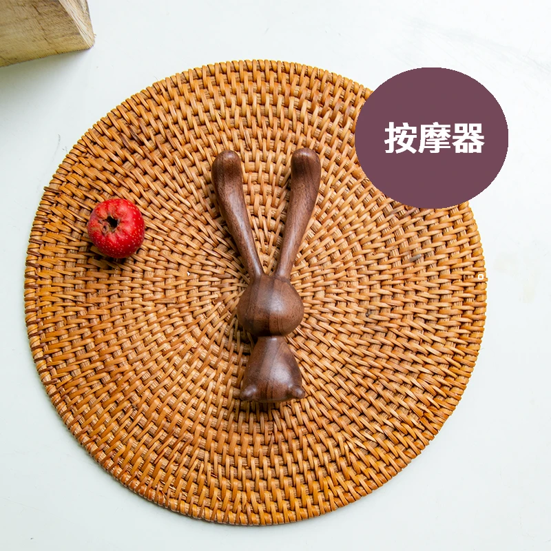 黑胡桃木整木兔子按摩器