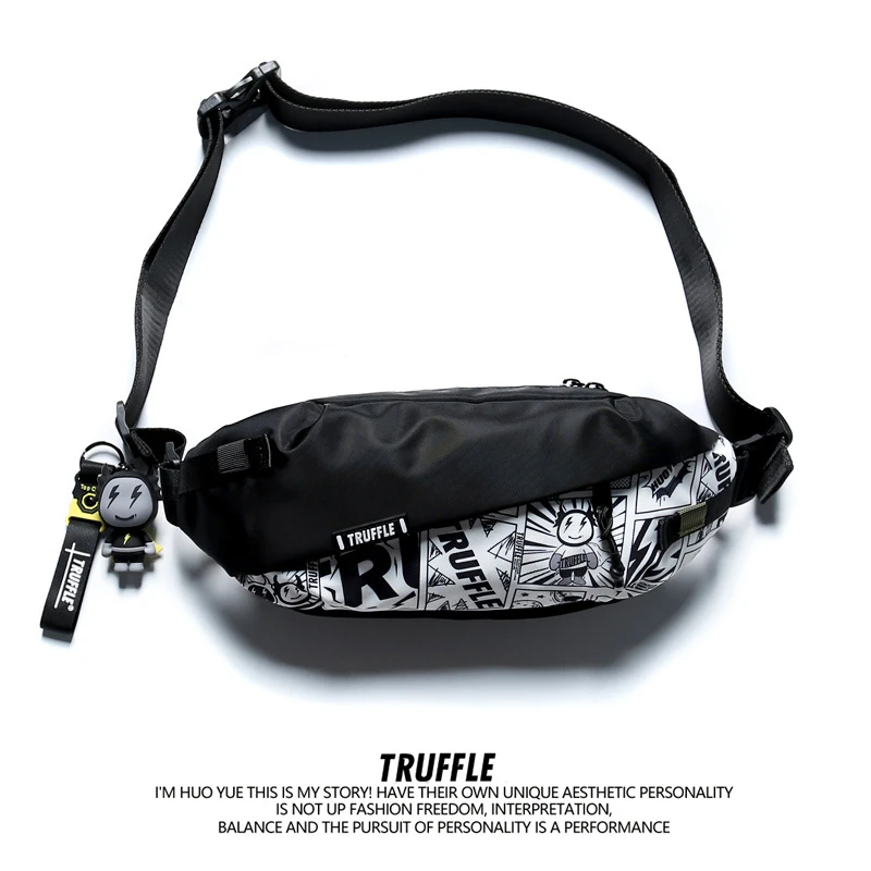 TRUFFLE2025新款潮牌漫画单肩斜挎包胸包男包学生休闲手机腰包女