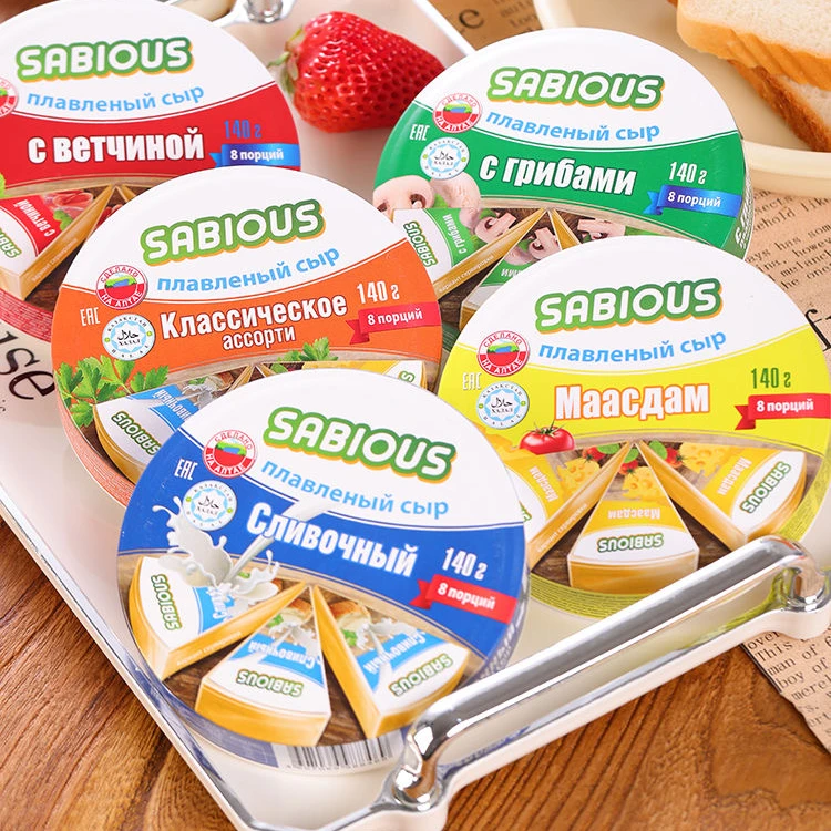 (新)俄罗斯原装进口赛百氏即食奶酪干酪140g/盒