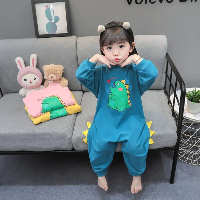 2023新款儿童睡袋秋冬卡通德绒连体睡衣女孩宝宝男童秋冬家居时尚