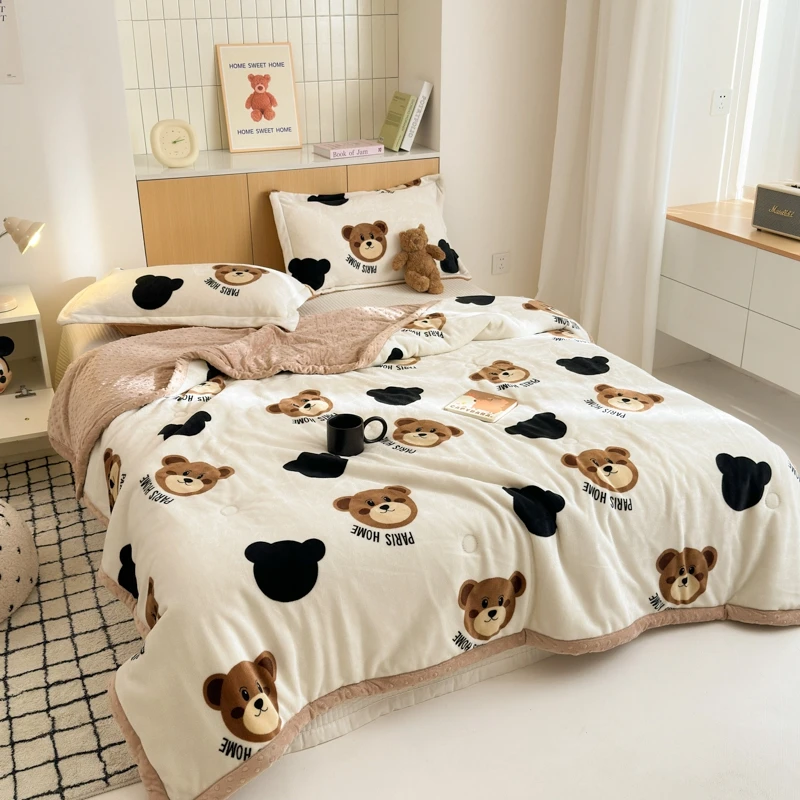 PINCAI/品彩牛奶绒印花豆豆被-02