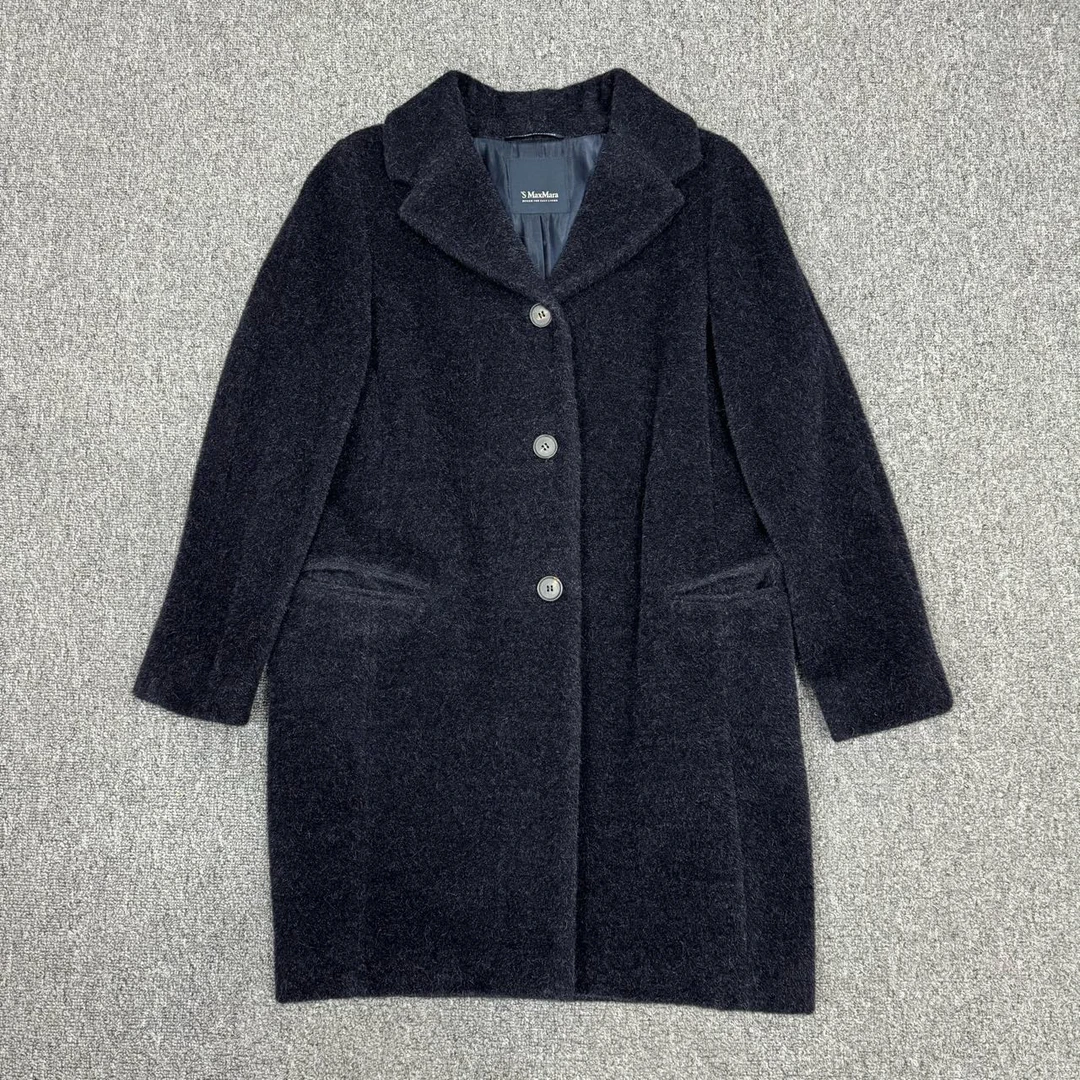 Max Mara 藏蓝色羊绒大衣外套 32码99新 10484144