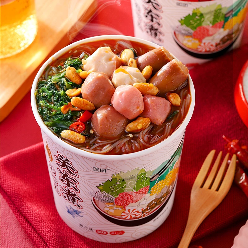 囯囝日式关东煮X6桶装整箱速食麻辣即食冲泡型丸子懒人小火锅包邮