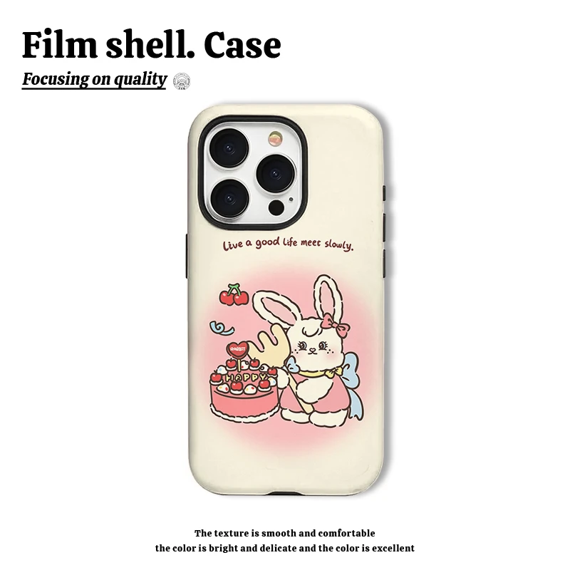 小兔子邦妮手机壳适用于苹果15华为oppo小米vivo菲林二合一荣耀60