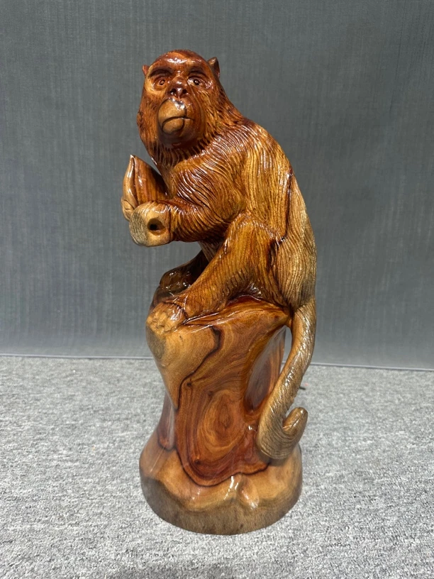 #猴子#十二生肖#香樟木#家居摆件#木雕#根雕#工艺品