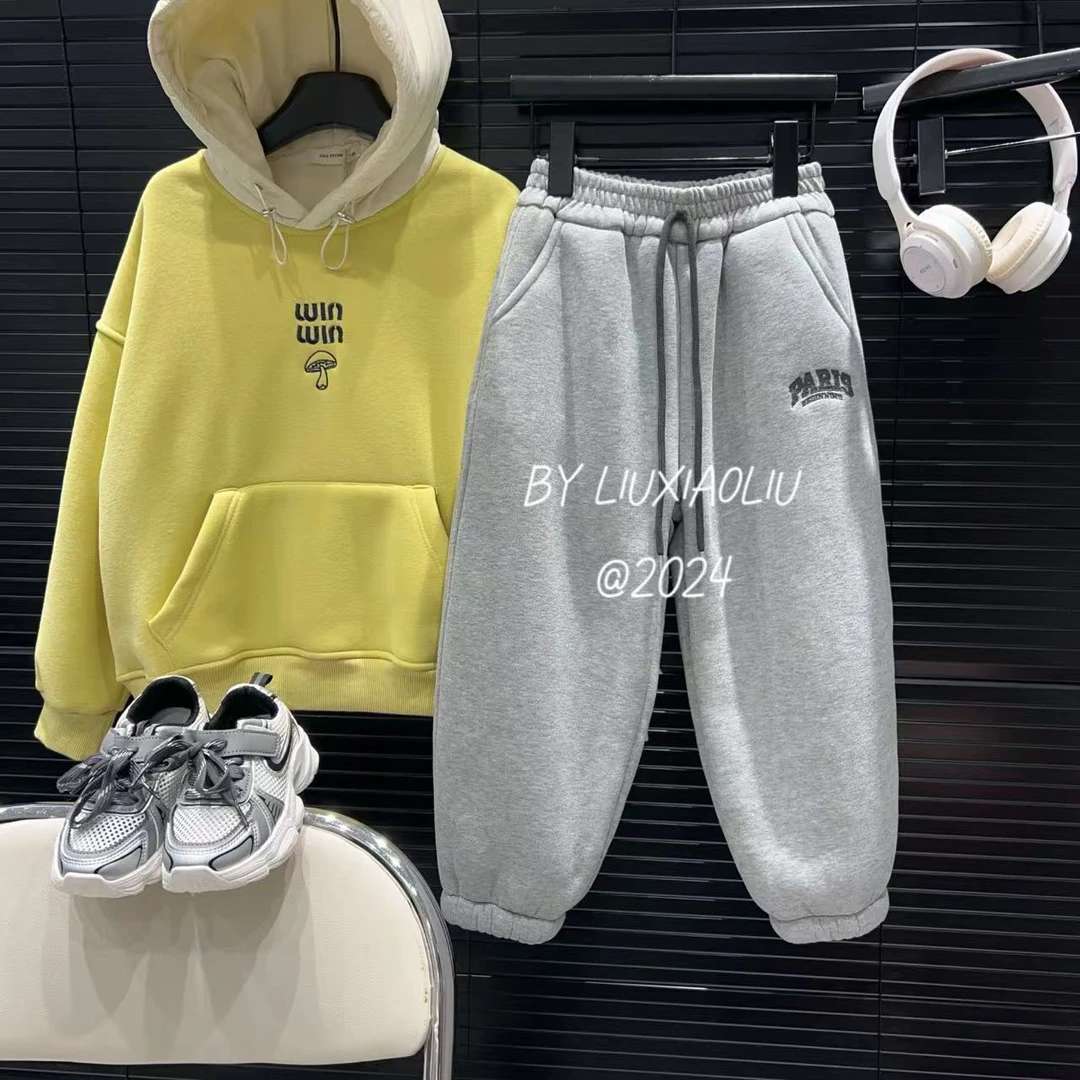 杭州六小六正版 BY LIUXIAOLIU冬季儿童加绒卫裤12835