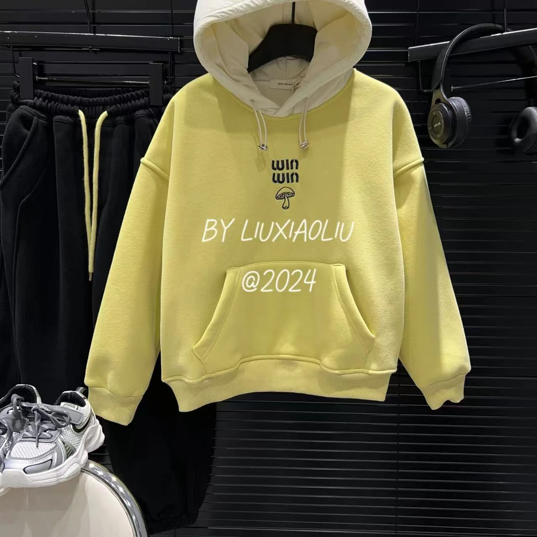杭州六小六正版 BY LIUXIAOLIU韩版冬季儿童加绒连帽卫衣12731