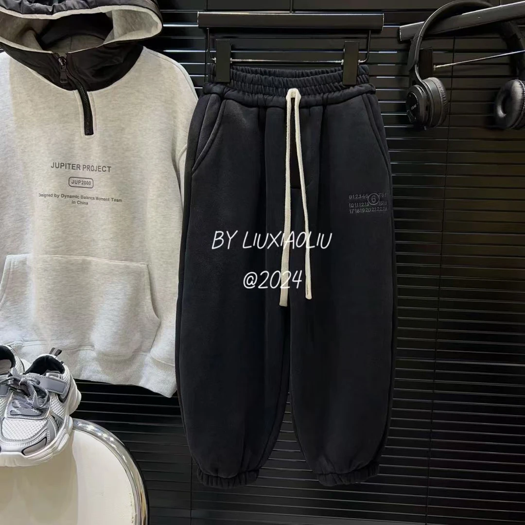 杭州六小六正版 BY LIUXIAOLIU韩版高货秋冬季儿童加绒卫裤12036