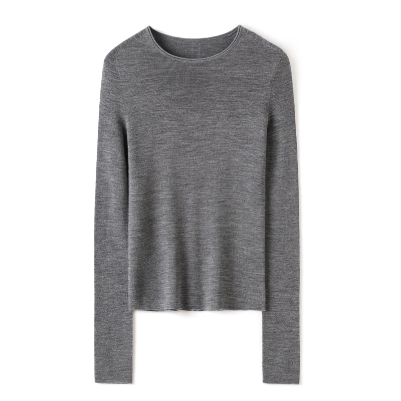 【扬子纱圆领】精纺女士羊毛衫100%羊毛针织打底羊毛衫
