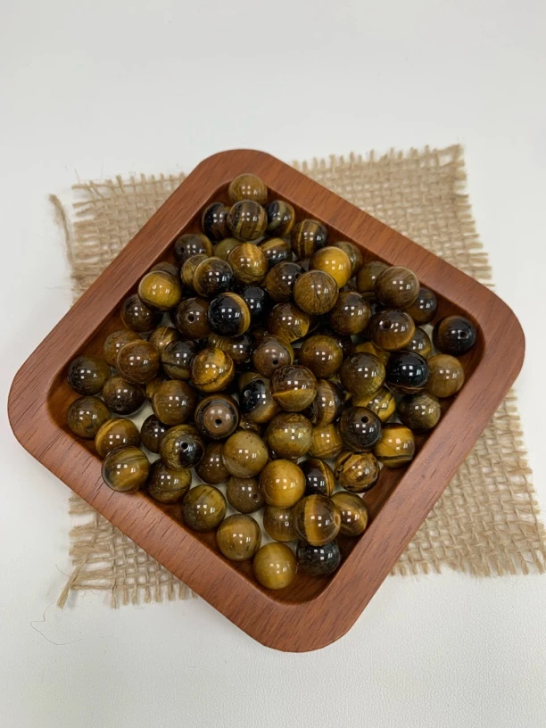 天然散珠 南非虎眼石 8mm 50颗 （赠弹力绳）