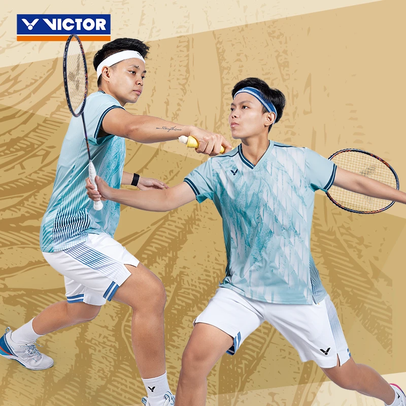 VICTOR威克多羽毛球服大赛系列男女款针织T恤短袖T-45000TD