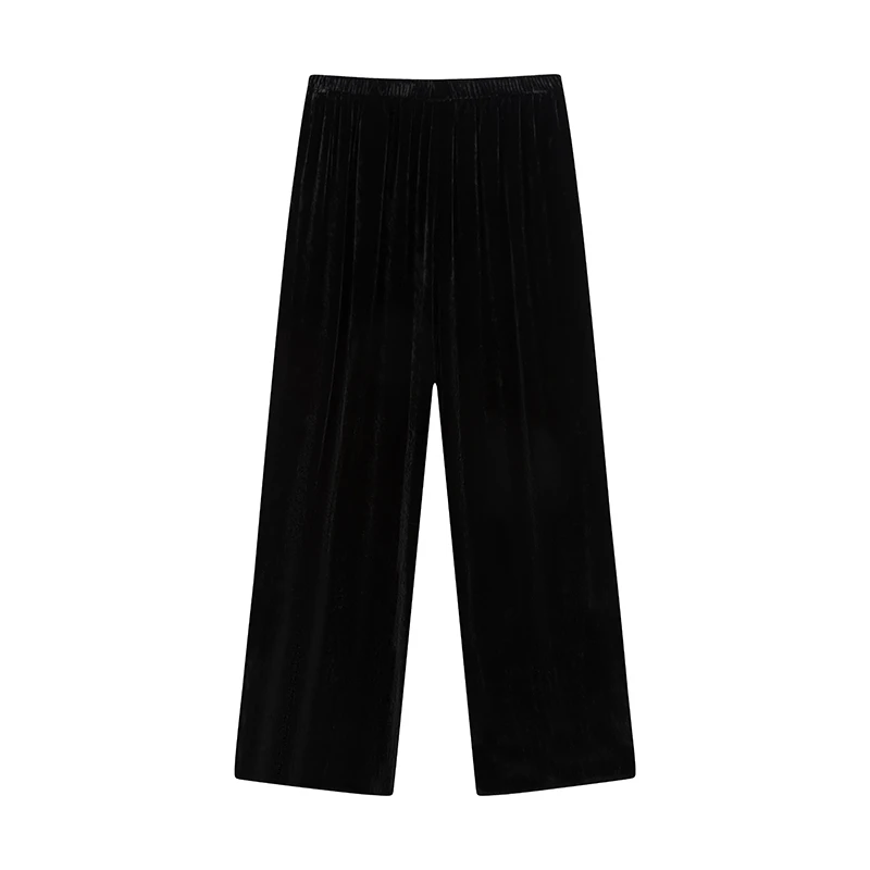 【维姐专属】黑色直筒丝绒裤243K089||X.W限量