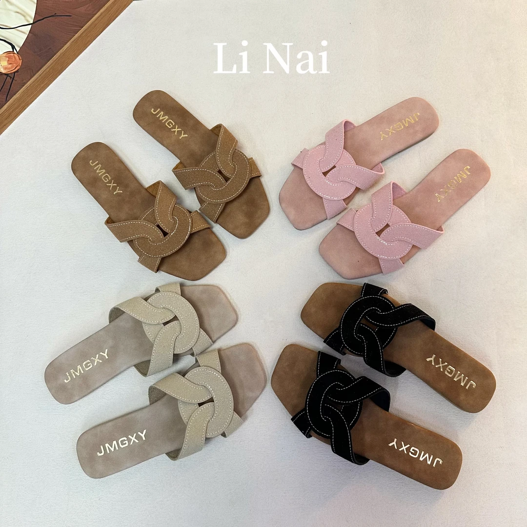 仙女风拖鞋女夏外穿2024夏季新款韩版一字拖平底百搭沙滩鞋凉拖鞋