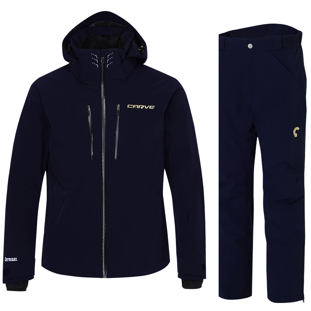CARVE卡夫24-25新款CSM25A-NA藏蓝男款滑雪服套装男防泼水透气