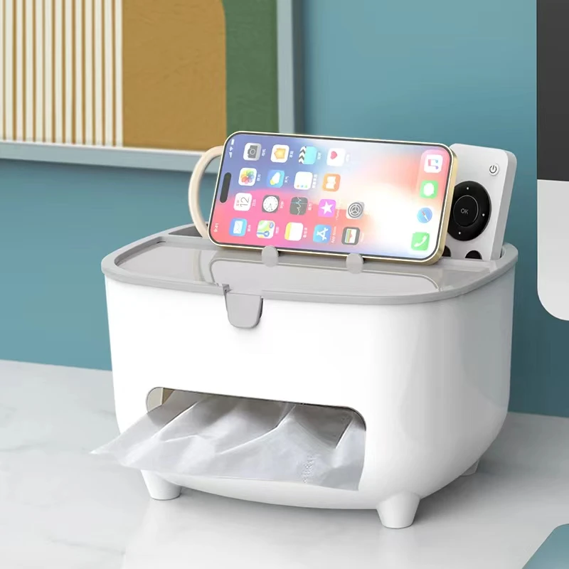 客厅纸巾盒高档轻奢抽纸盒家用卧室创意可爱多功能遥控器收纳盒