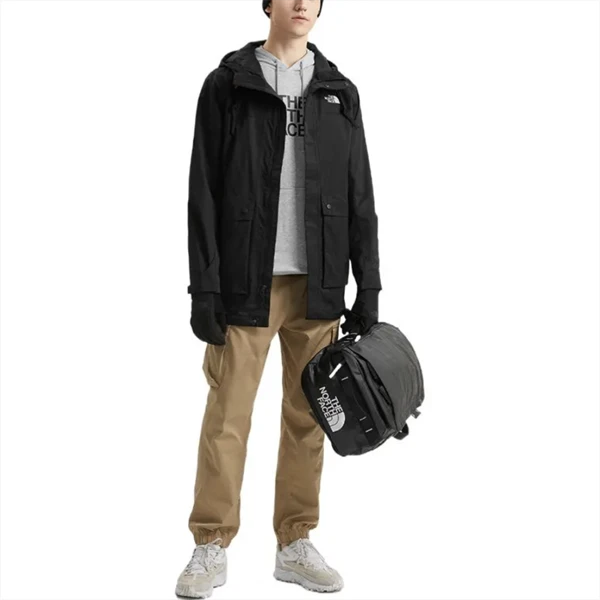 THE NORTH FACE品牌Logo刺绣连帽拉链冲锋衣男款黑色NF0A81QWJK3