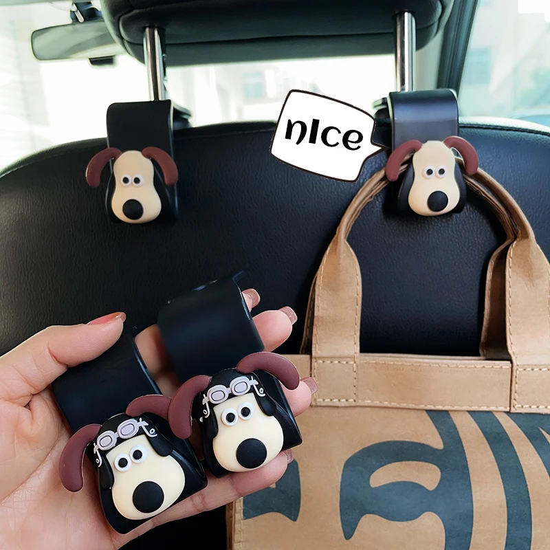 汽车挂钩后座椅背挂钩车用可爱卡通掌门狗车内装饰品车载座椅挂钩