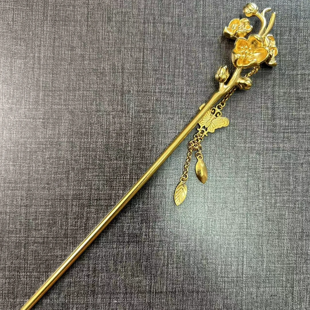 花开富贵实心发簪
