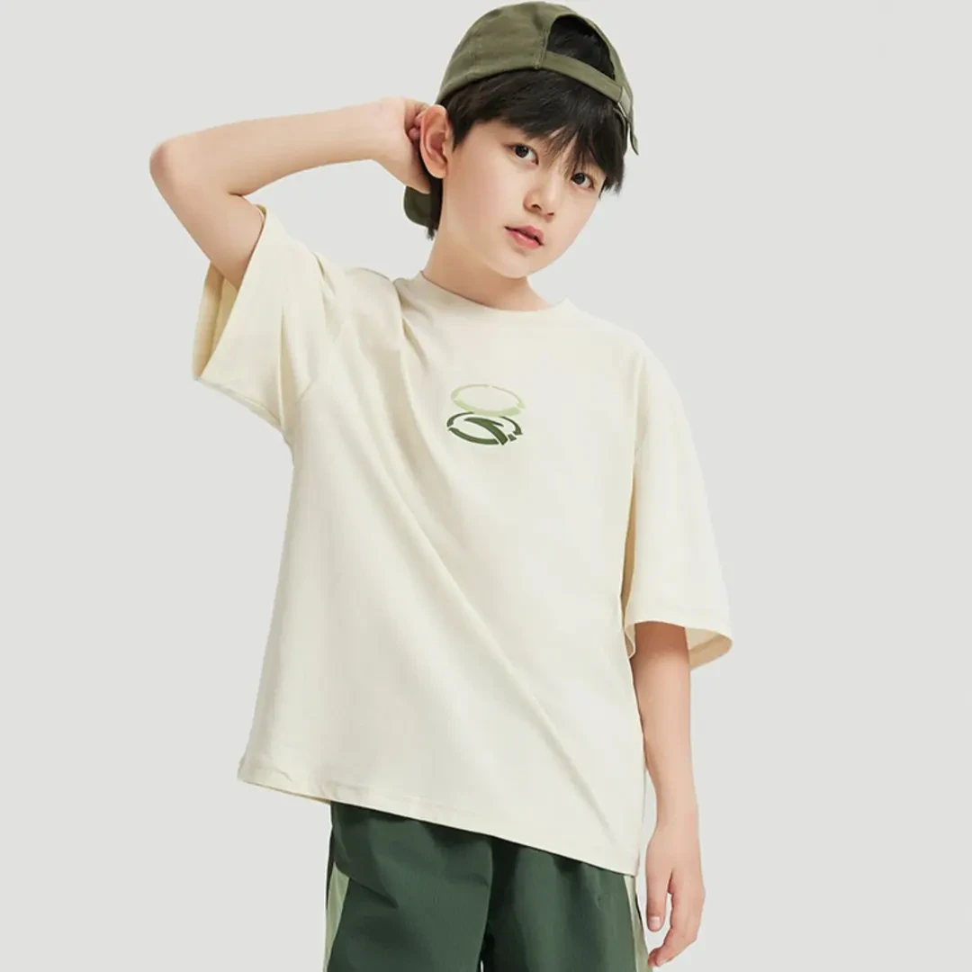 安踏儿童男大童短袖衫2024新款透气速干运动休闲T恤372437104-YH