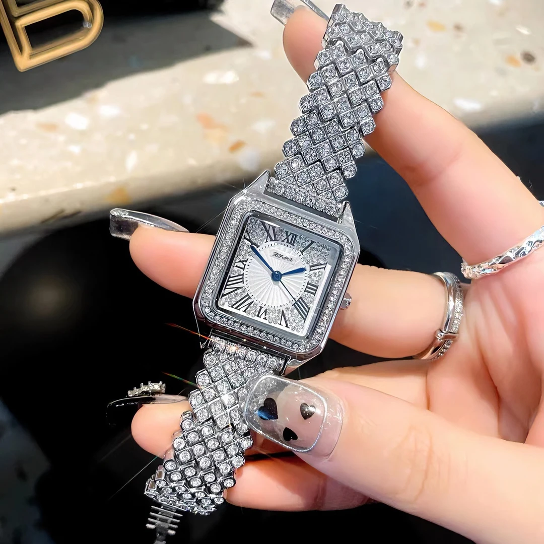 68009-轻奢潮流BY【璀璨丽人】·坦克满钻·礼物首选·高奢女表