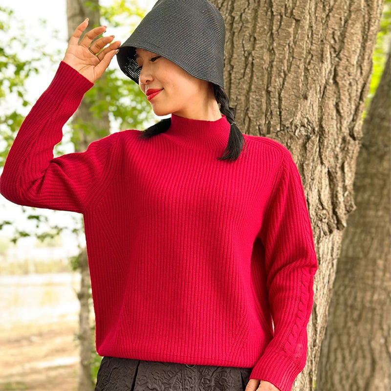 TALMUS/塔拉牧丝秋冬季时尚百搭羊绒女士套头衫