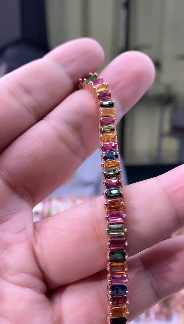 【闪购商品】碧玺手链银S925镶嵌35435435435435434
