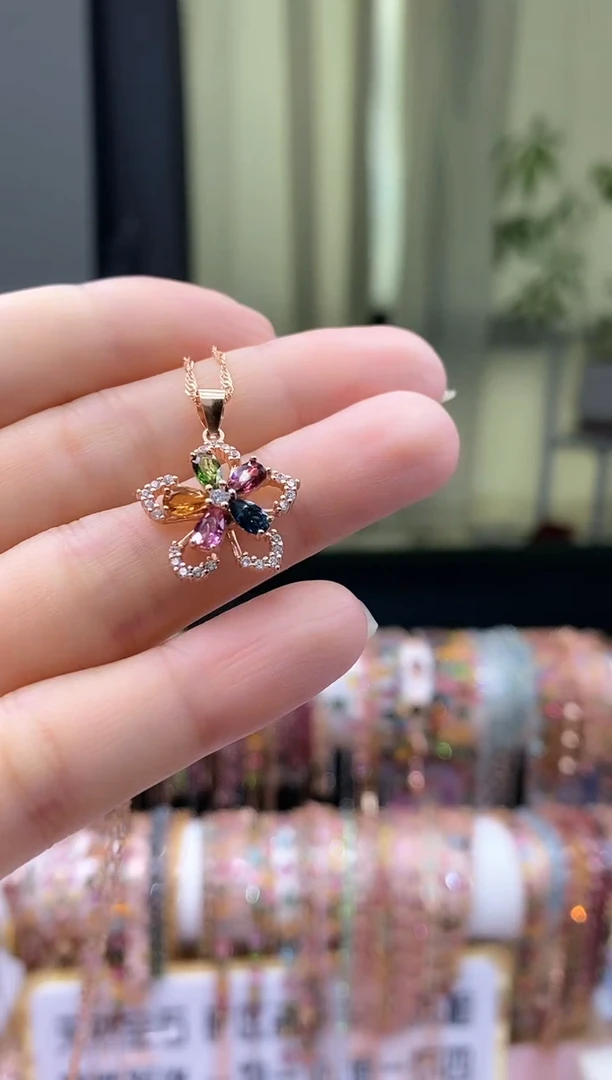 【闪购商品】碧玺吊坠银S925镶嵌213213458976