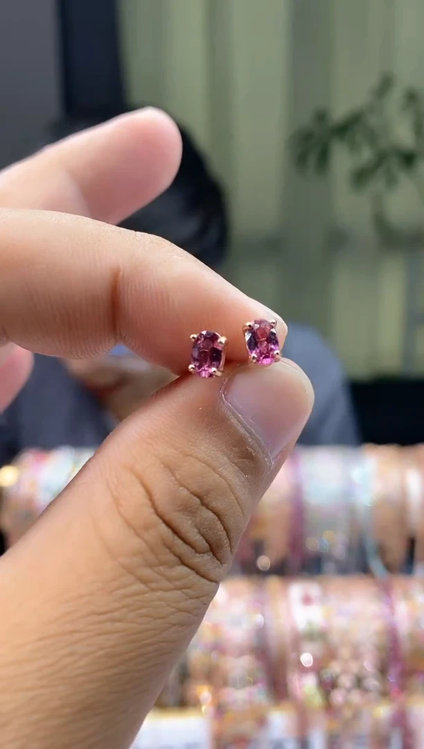 【闪购商品】碧玺耳钉银S925镶嵌3544343543543