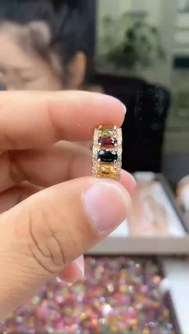 【闪购商品】碧玺戒指银S925镶嵌2