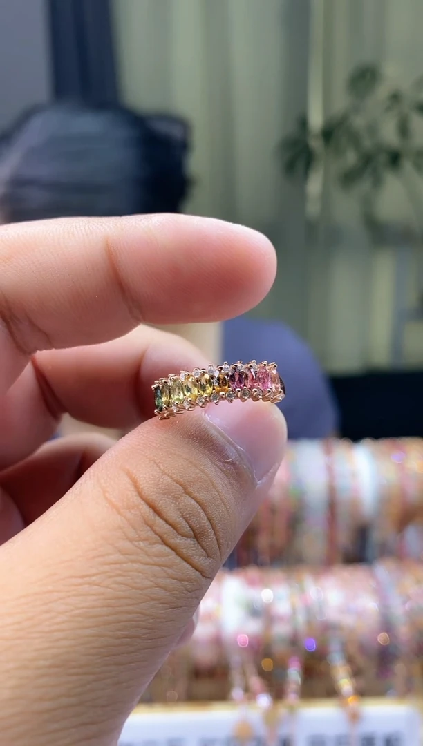 【闪购商品】碧玺戒指银S925镶嵌3543543543543