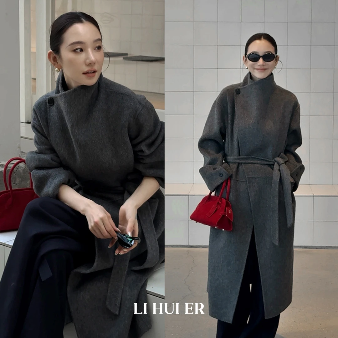 Li Hui Er【雾岛】秋冬季高级温柔轻奢潮流设计师款大衣外套女8159
