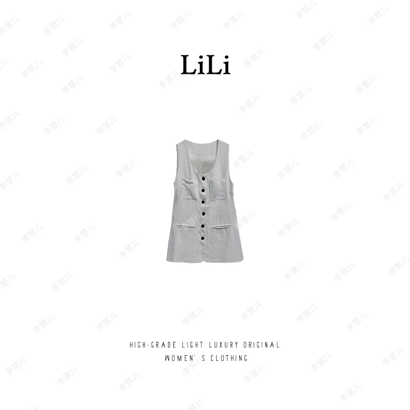 Li Hui Et【英伦爵士】气质牛仔百搭简约马甲2003