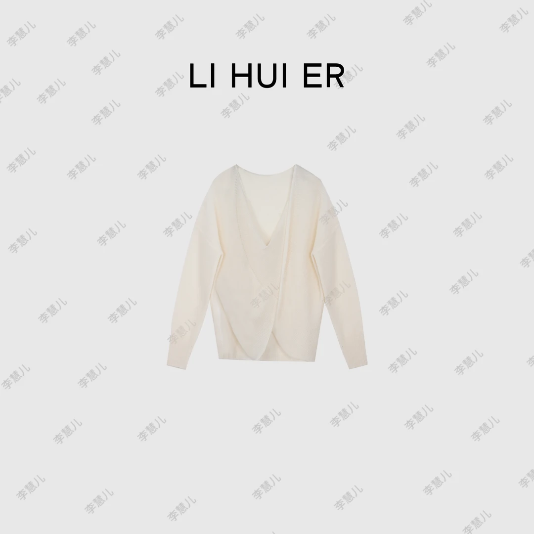 Li Hui Er【北山暮雪】气质轻奢休闲时尚百搭纯色针织衫853