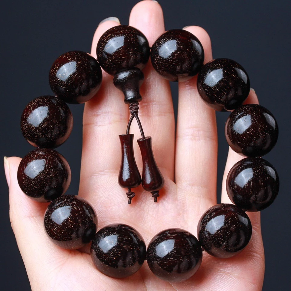 非洲小叶紫檀（血檀）2.0老料高油高密人工金星手串手链念珠佛珠