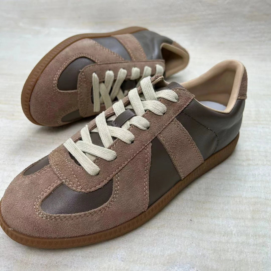 时尚百搭潮流莞产真皮牛皮德训鞋【默认微瑕 介意勿拍】