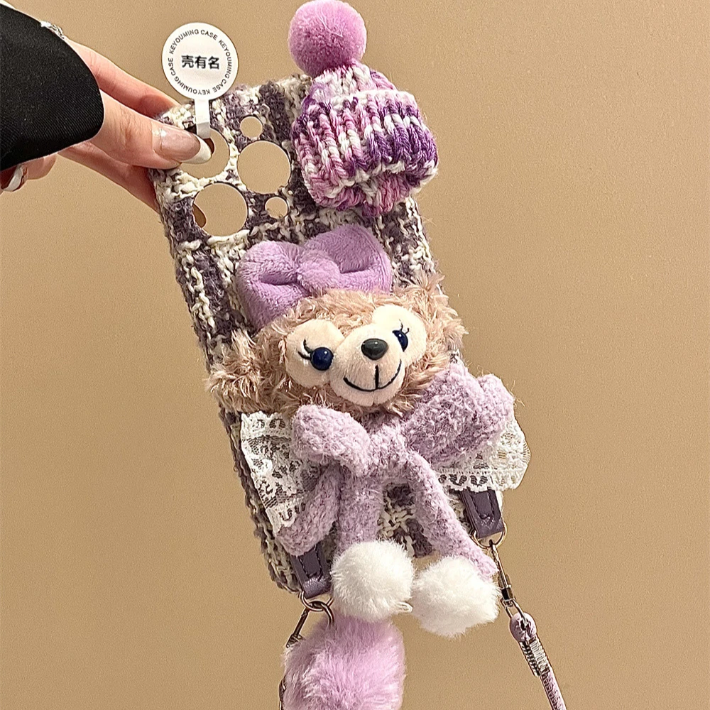 绒布小香风雪莉玫蝴蝶结适用苹果16promax手机壳iphone15女1413套