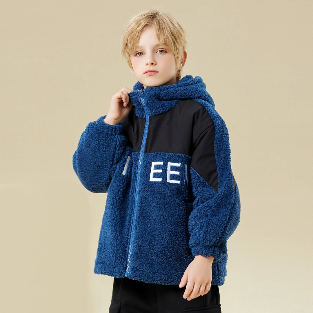男童毛毛衣秋冬2024新款加绒加厚外套中大儿童男孩冬装棉服GY3818
