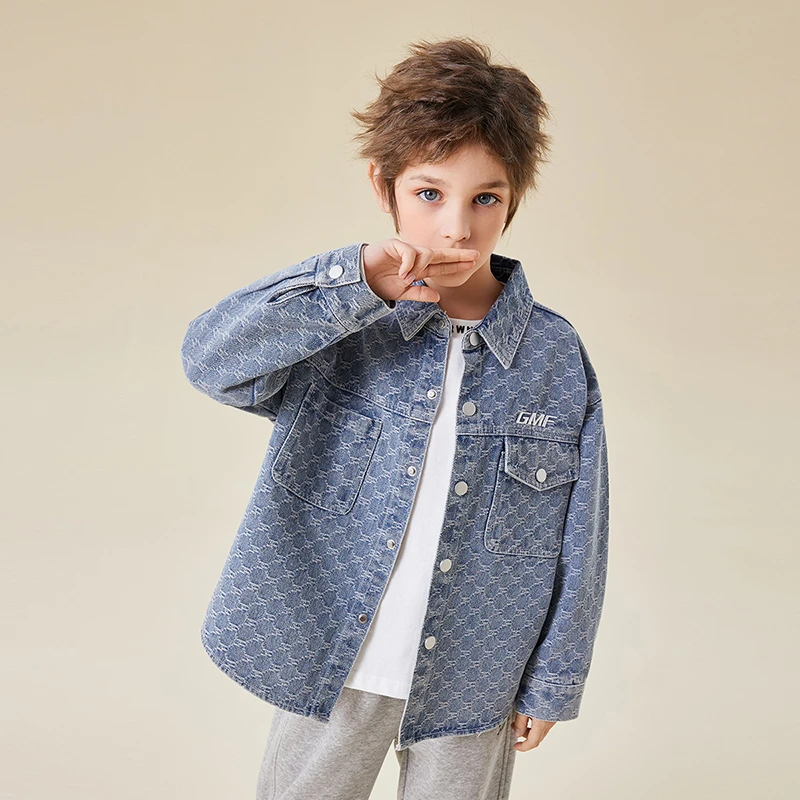 男童牛仔外套男孩酷帅春季童装新款中大童上衣休闲春秋夹克GY4158