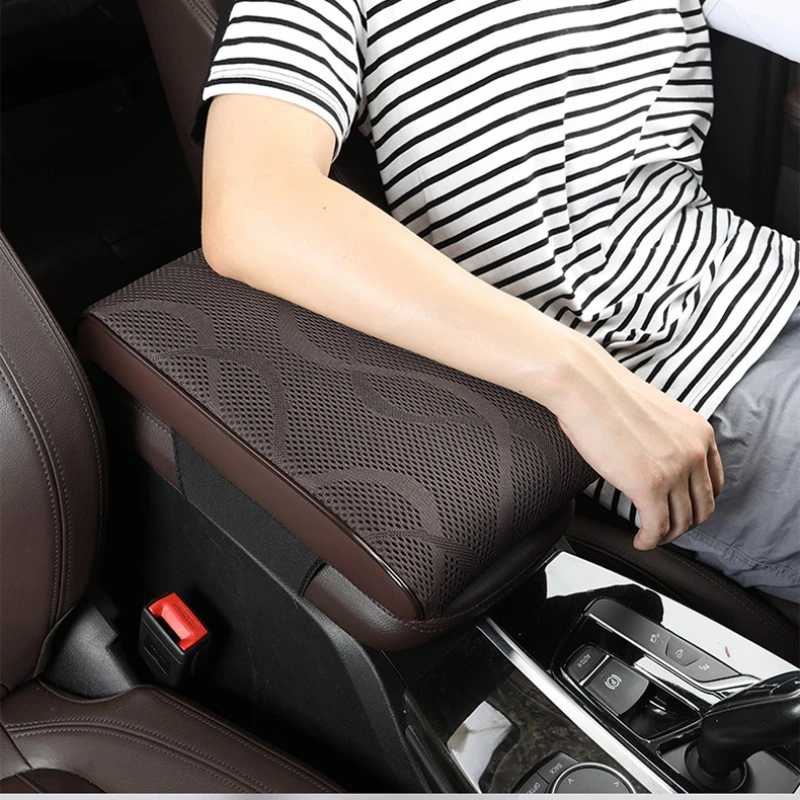 汽车扶手箱垫记忆棉增高垫通用型车载中央扶手箱枕保护套冰丝透气