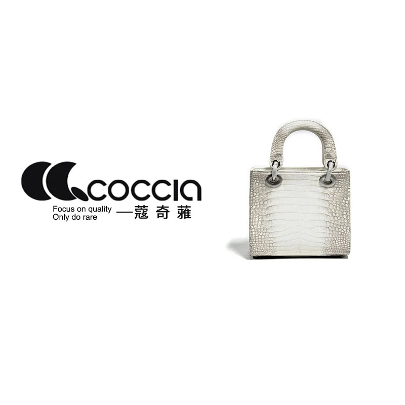 「高定女包」蔻奇蕥COCCIA私人定制鳄鱼女士包 8992 喜马拉雅白