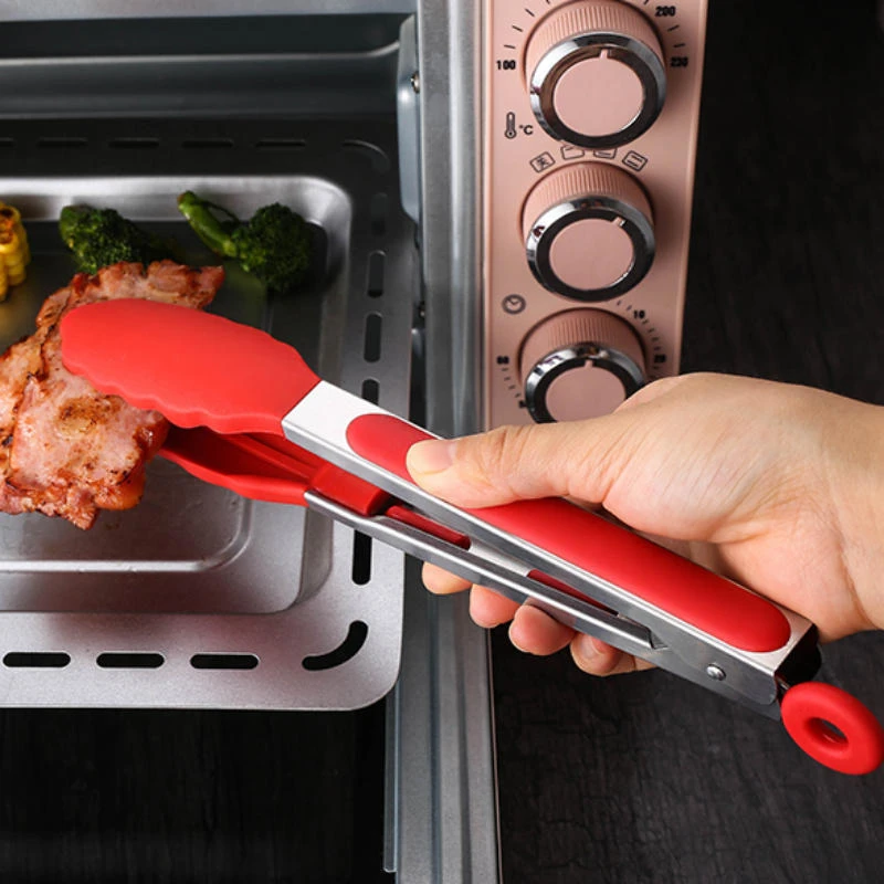 9寸硅胶不锈钢食品夹