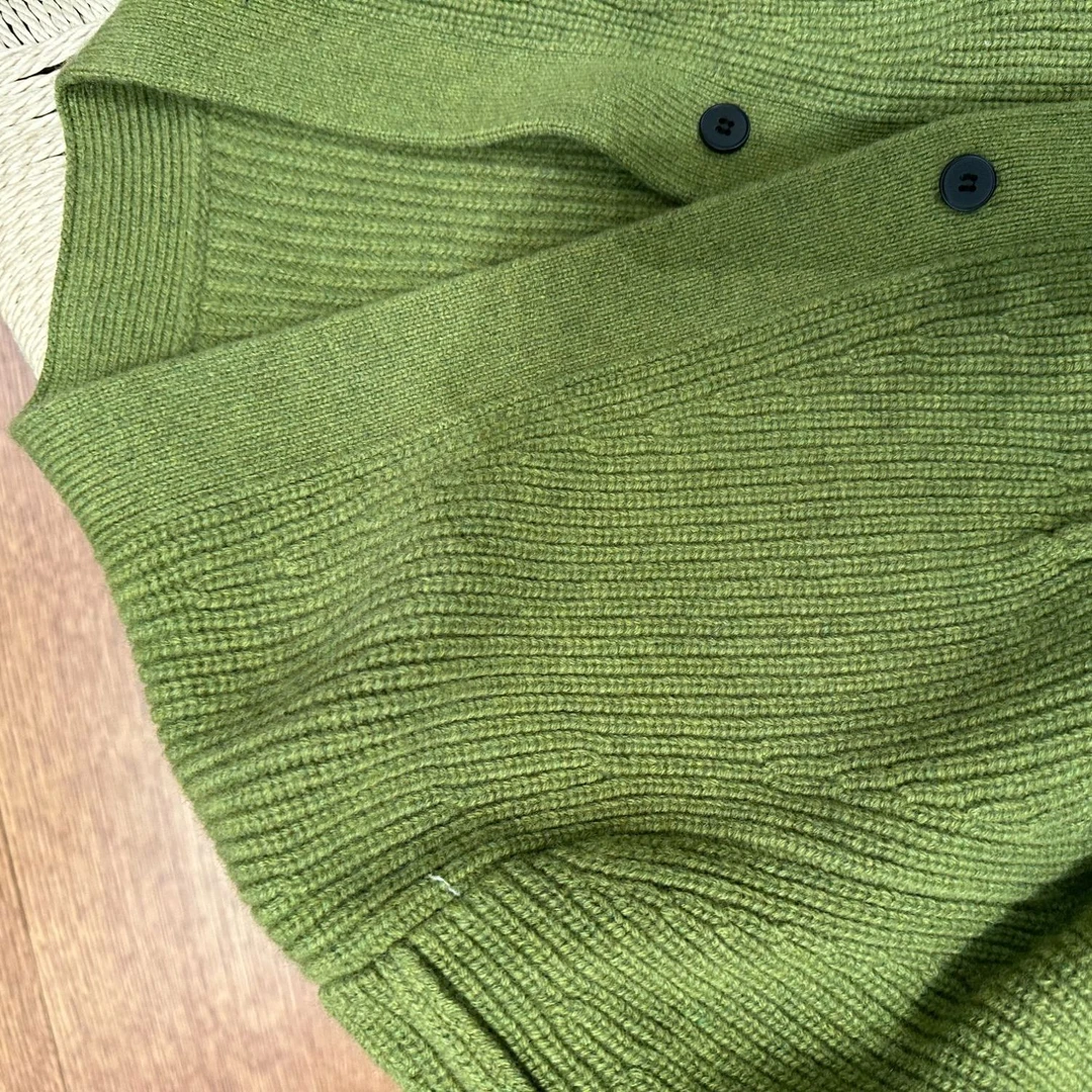 配牛油果绿0082大衣女毛衣上衣