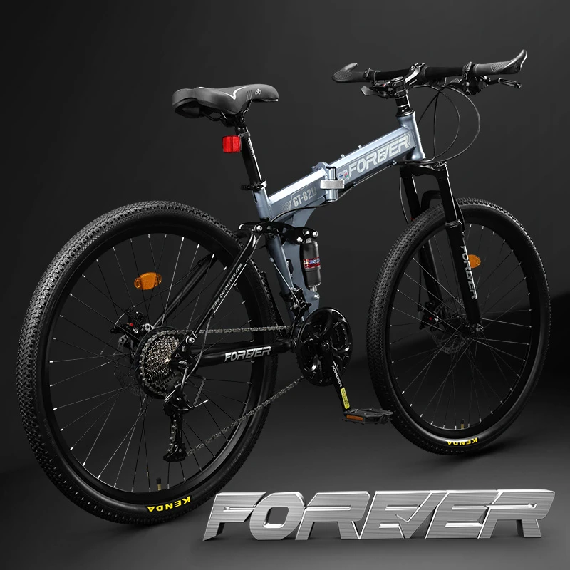 永久折叠山地自行车便携学生单车成人成年人男变速双减震越野赛车