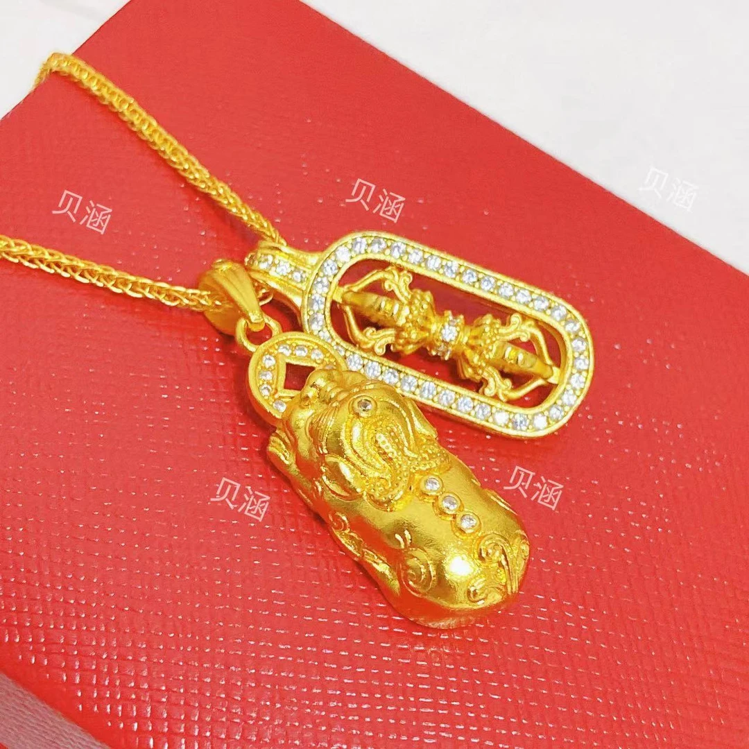 铜合金项链 雪雪同款僻大虎金钢杵项链时尚百搭轻奢中国风肖邦链