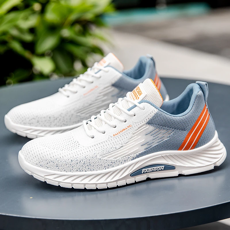 【外贸尾货 数量有限】春季男士休闲运动鞋透气飞织网面跑步鞋轻便