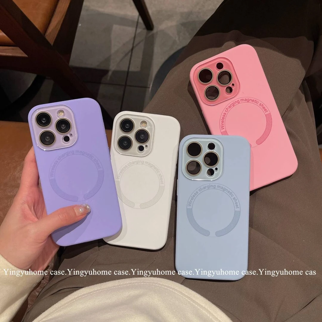 适用苹果15promax手机壳iPhone14液态硅胶13/12/11带镜头膜磁吸