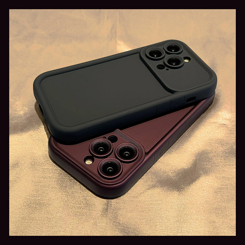 适用苹果15手机壳简约纯色大视窗iphone15promax新款14个性高级感