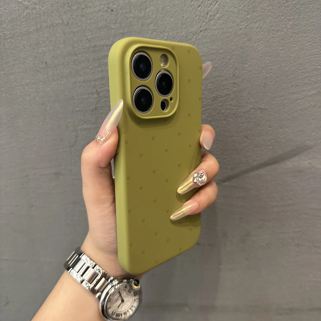 液态硅胶爱心适用苹果13手机壳iphone14promax可爱15全包12女